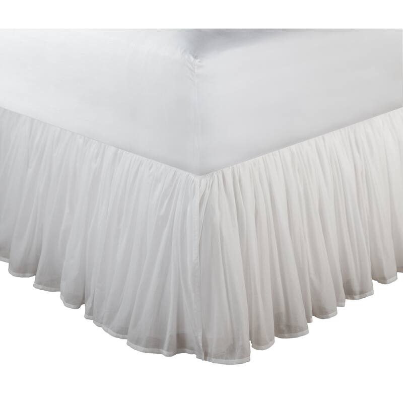 Greenland Home Fashions White Sheer 100-percent Cotton Voile Bedskirt