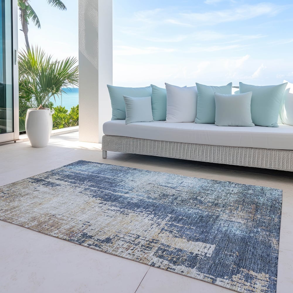Machine Washable Indoor/ Outdoor Chantille Modern Ombre Rug