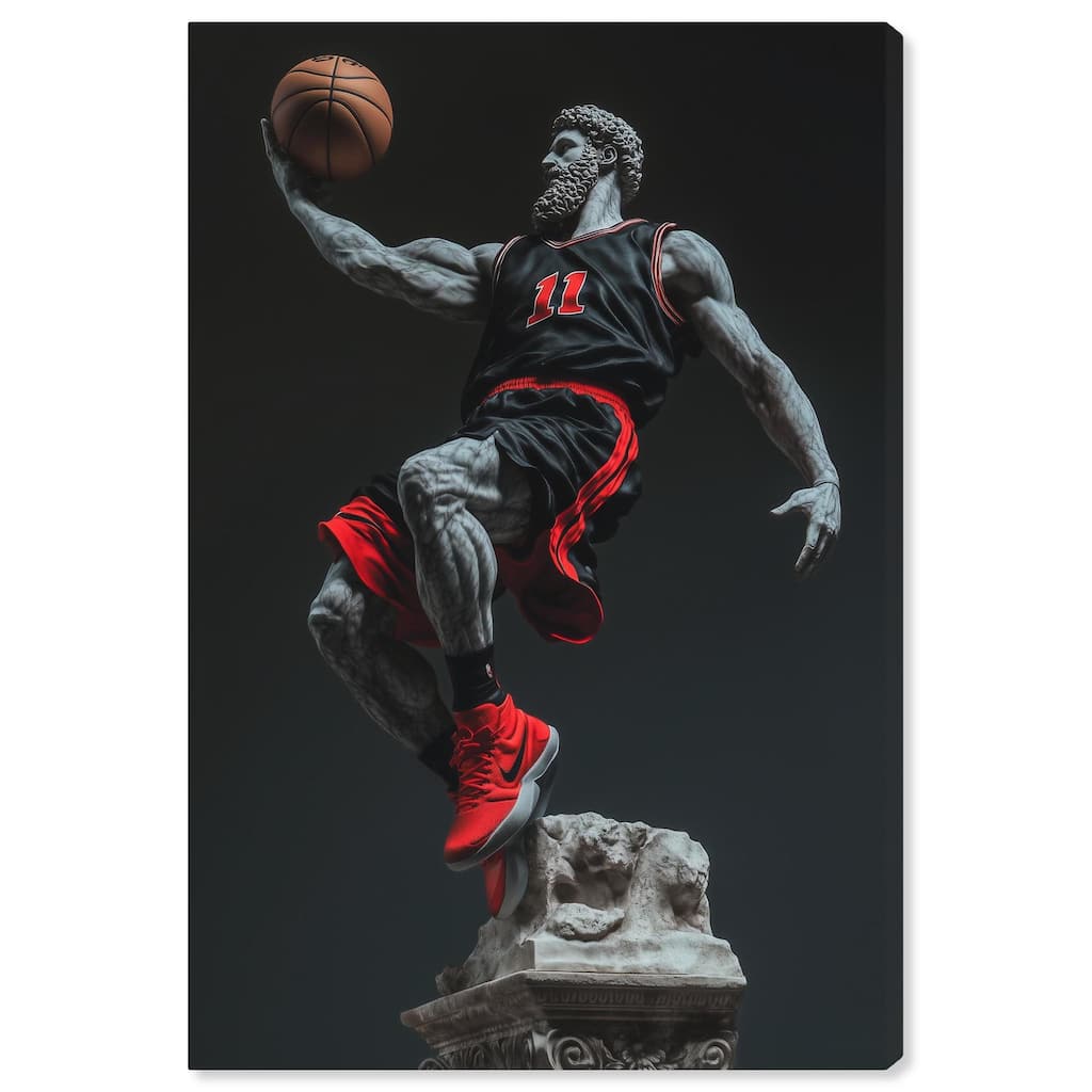 Basketball Sculpture Canvas by Art Remedy, Gallery Wrapped