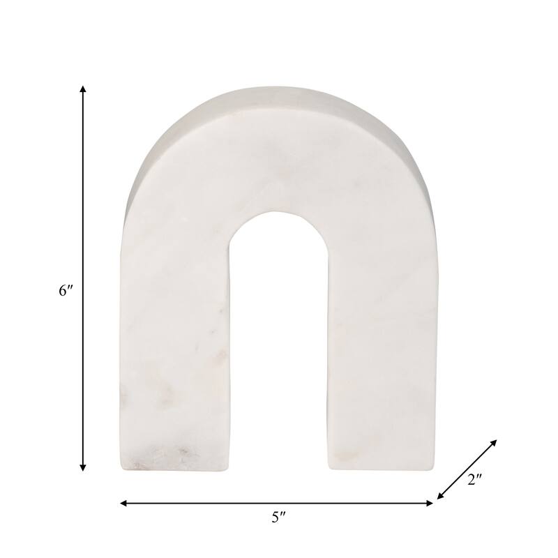 Sagebrook Home Modern Stone and Marble Decorative Accent with Geometric Arch Design