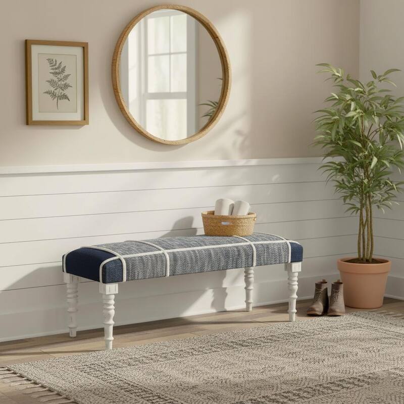Beau 47" Upholstered Entryway Bench by Sevita - 16"W x 47"L x18"H
