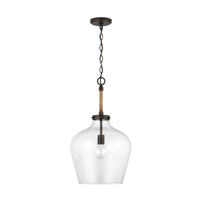 Boland 1-light Hanging Pendant w/ Clear Seeded Glass