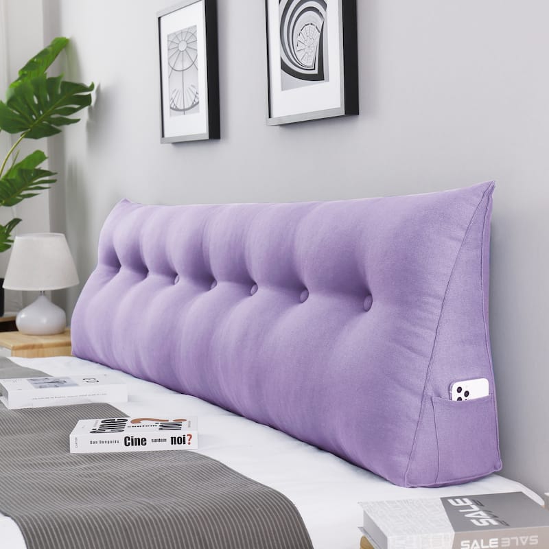 WOWMAX Bed Rest Wedge Reading Pillow Headboard Back Support Cushion - King - Lavender