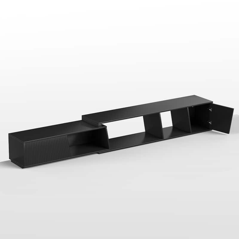 Meyreso Modern Extendable TV Stand with Drawers, Adjustable 71-106 Inch Media Console