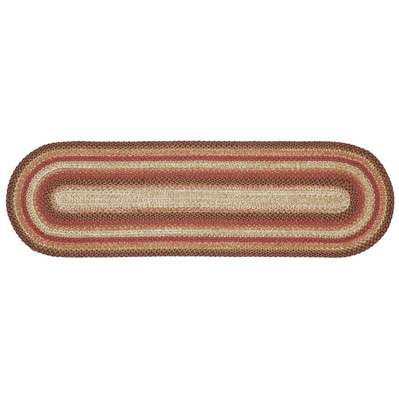 Ginger Spice Jute Rug/Runner Oval w/ Pad 22x72 - 2' x 6' Runner
