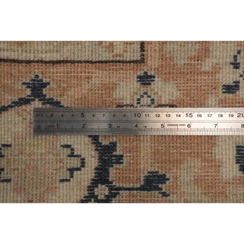 Hand Knotted Oriental 100% Wool Carpet Traditional Medallion Beige & Ivories Heriz (serapi) Area Rug - 9' 0'' X 5' 10''