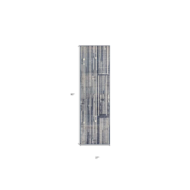 Power Loomed Traditional Modern Durable Area Rug - 90' X '27' X '0.5