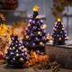 preview thumbnail 2 of 1, Set of 3 Battery Operated Lighted Dolomite Halloween Trees with Sound