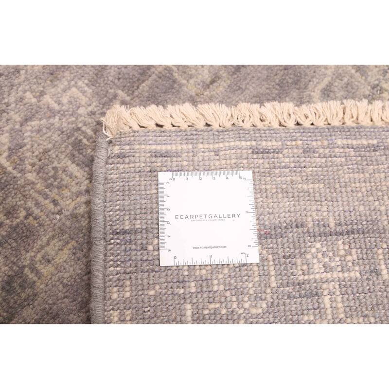 ECARPETGALLERY Hand-knotted Finest Oushak Dark Grey Wool Rug - 6'0 x 8'10