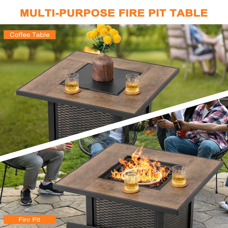 30 in. Outdoor Fire Pit 50,000 BTU Propane Gas Fire Pit Table