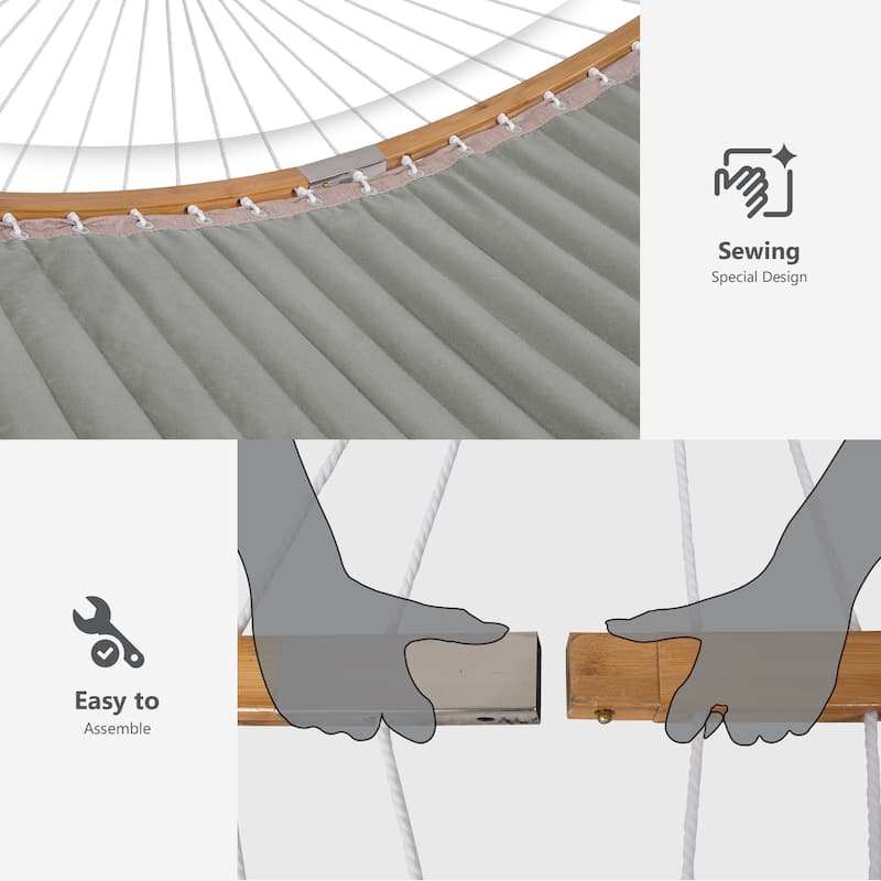 2-person Outdoor Hammock with Stand & Pillow