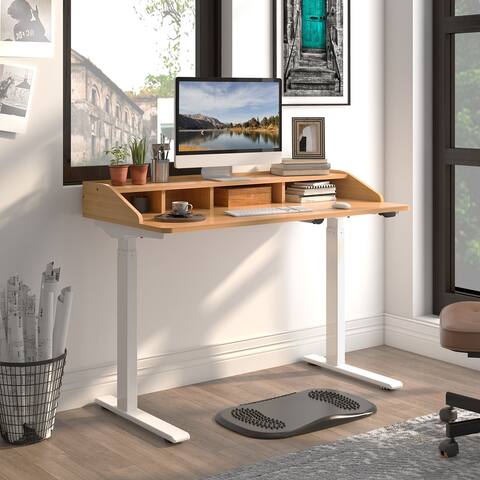 FlexiSpot Electric Home Office Height Adjustable Standing Desk 2-Tier 4 Drawers Computer Desk Sit Stand Desk