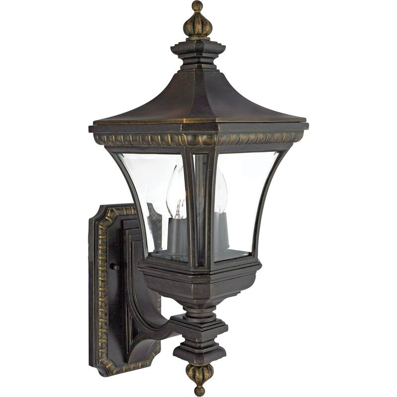 Roseto Custer 2 Light 21" Tall Outdoor Wall Sconce with Clear Glass - Imperial Bronze