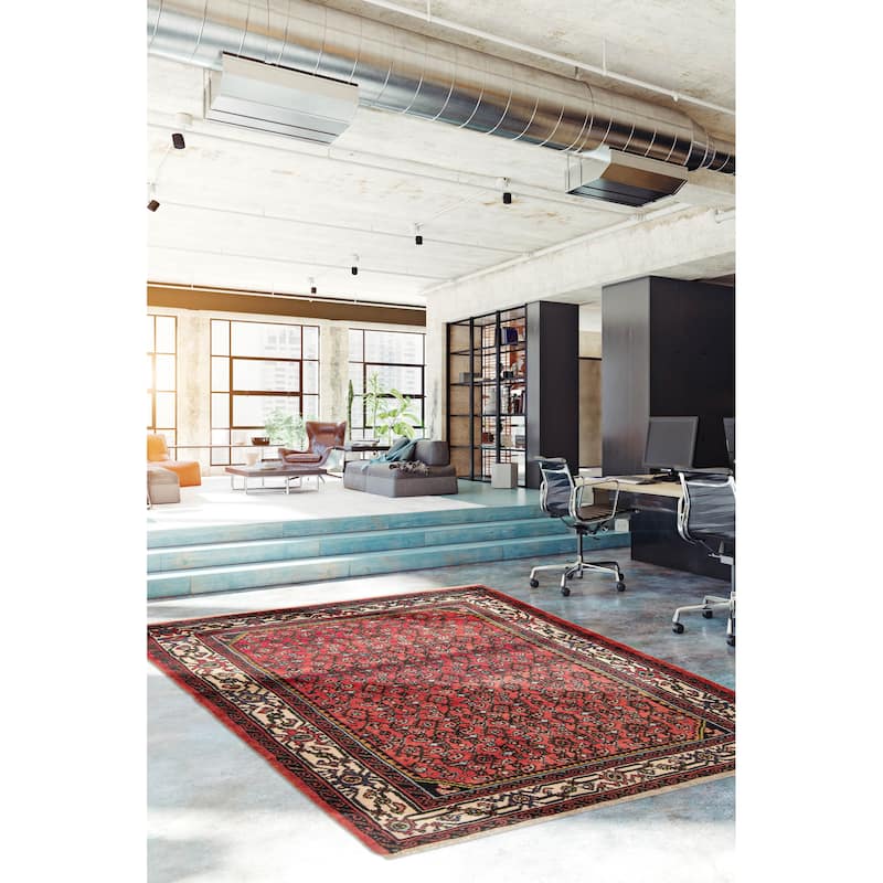 ECARPETGALLERY Hand-knotted Andelz Red Wool Rug - 3'7 x 4'11