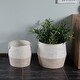 preview thumbnail 5 of 10, Distressed White and Tan Metal Vase, Cachepot (Set of 2)