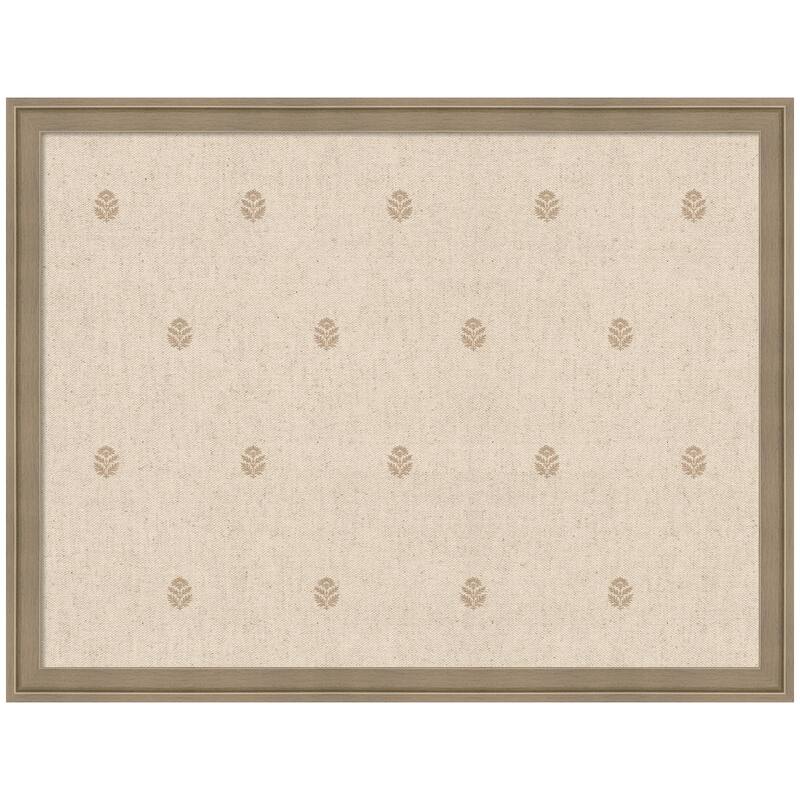 Kate and Laurel Pinboard Beige Botanical Block Print - 26x20 - Florence Light Brown