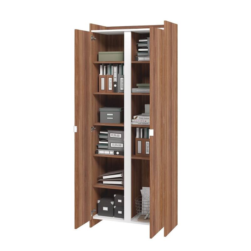 Manhattan Comfort Mid-Century Ratzer 11 Shelf Storage Cabinet