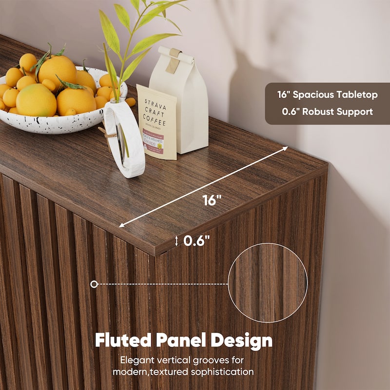 Pocassy Wood Coffee Bar Cabinet with Adjustable Shelf for Kitchen
