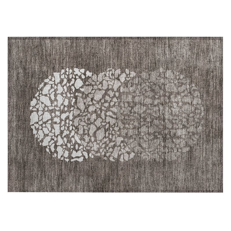 Machine Washable Indoor/ Outdoor Chantille Modern Mosaic Rug