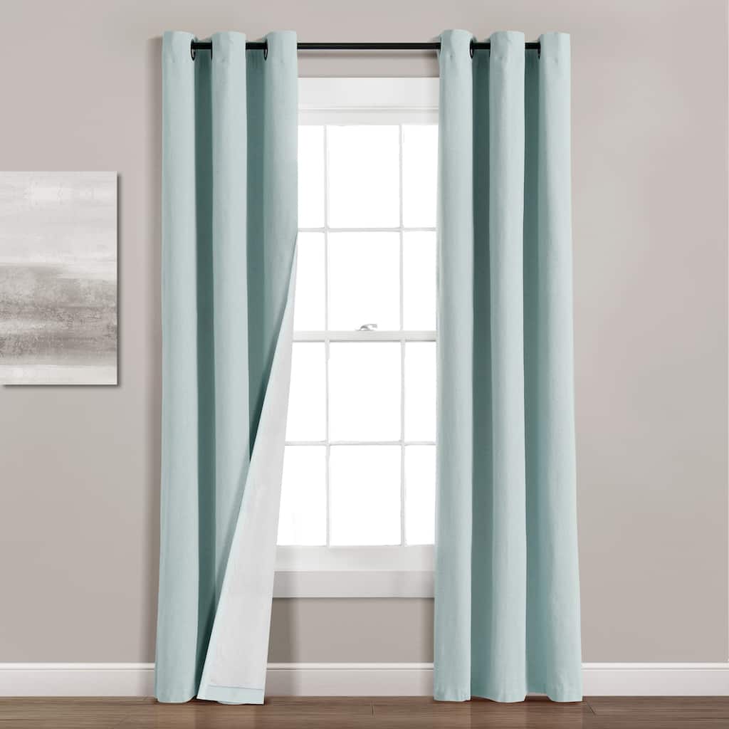 Lush Decor Insulated Grommet Blackout Linen Window Curtain Panel Single
