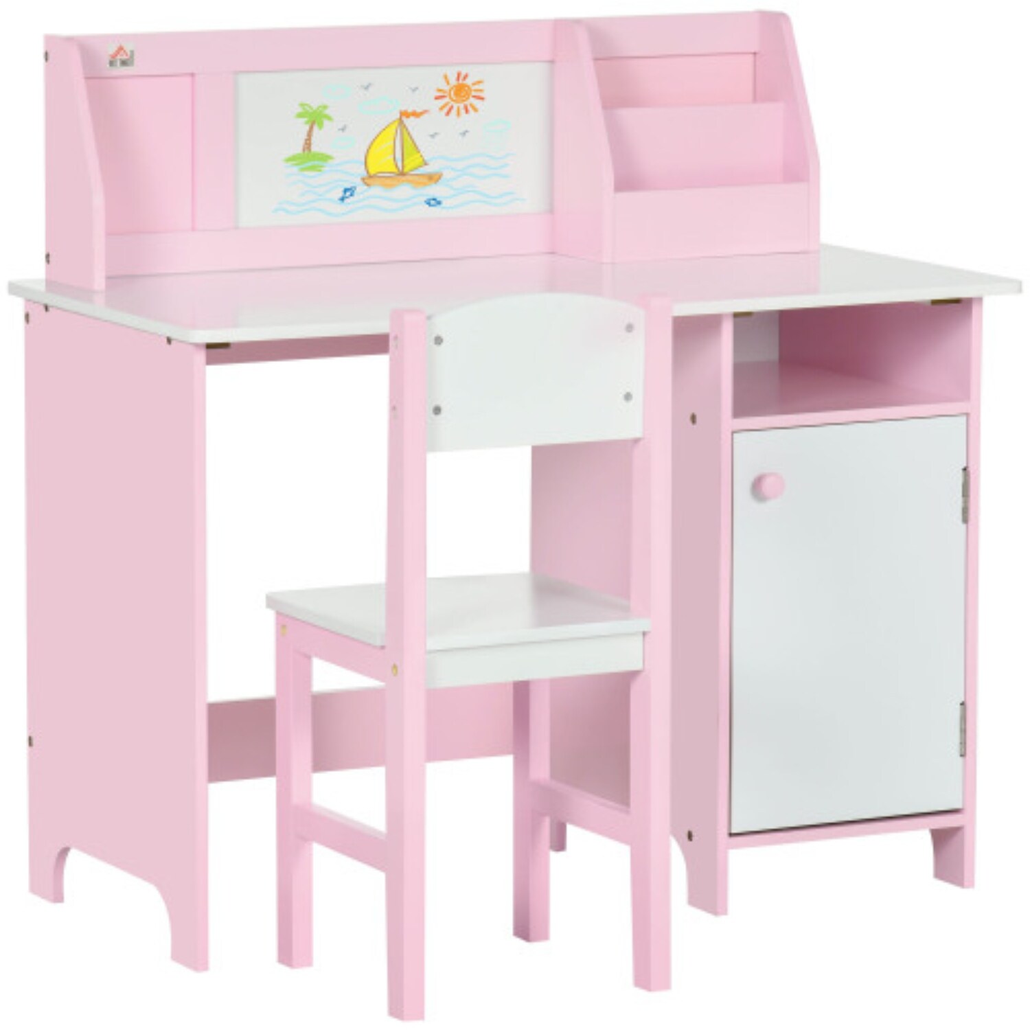 Kids Study Desk Chair Set Foldable Writing Desk with Chair Bookshelf Gifts Bed Bath Beyond 40683410
