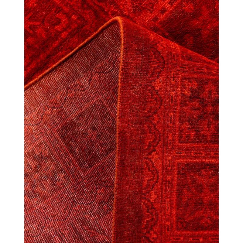 Contemporary Overdyed Wool Hand Knotted Area Rug - 4' 2" x 6' 5"