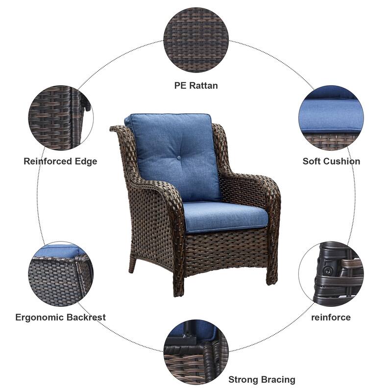 Gymojoy 4-Piece Outdoor Patio Sofa Chair with Coffee Table