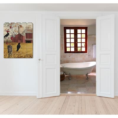 TrendyDecor4U Traditional "Autumn Gold" Printed Wall Art on a Wood Fence by Billy Jacobs