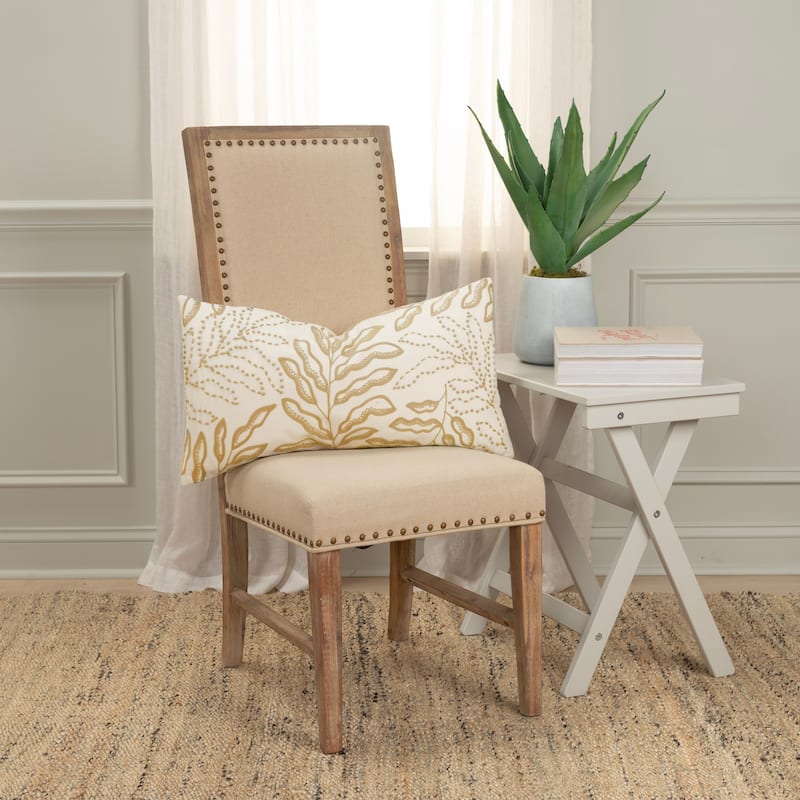 Rizzy Home Traditional Ivory Pillow Cover - 14"x26"