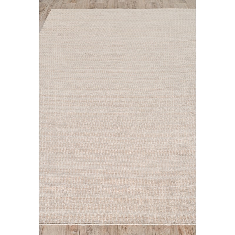 Florence Indoor/Outdoor Flatweave PET yarn Light Beige Area Rug.