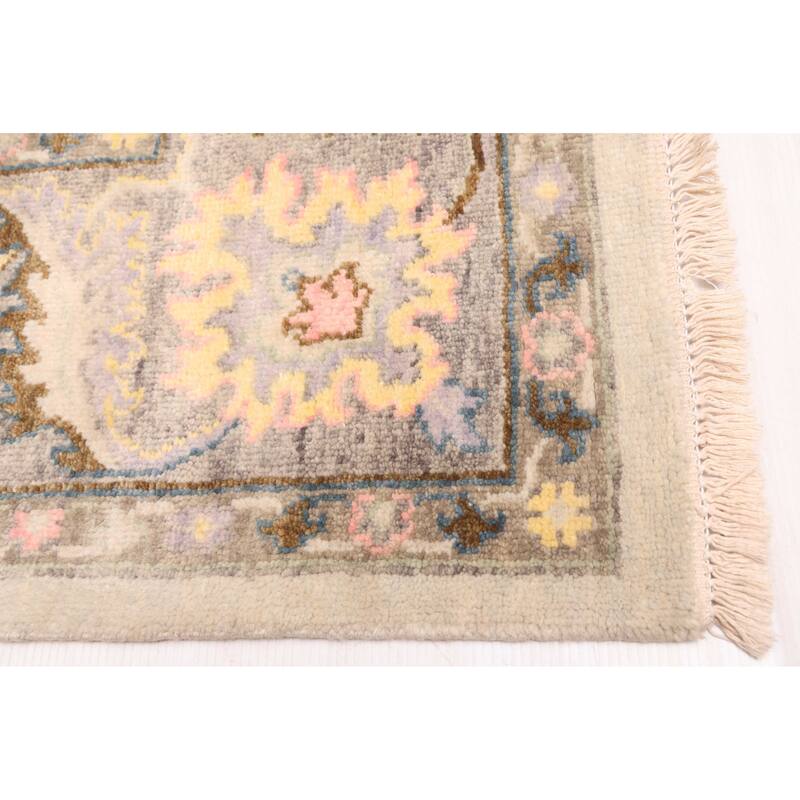 ECARPETGALLERY Hand-knotted Modern Oushak Light Blue Wool Rug - 8'0 x 10'0