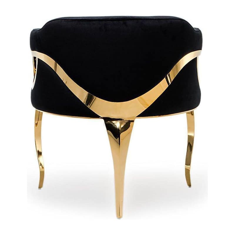 Caprice Titanium Gold Stainless Steel Dining Chair