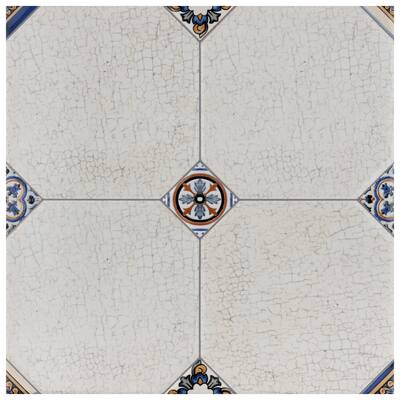 Merola Tile Manises Jet Blanco 13.13" x 13.13" Ceramic Floor and Wall Tile