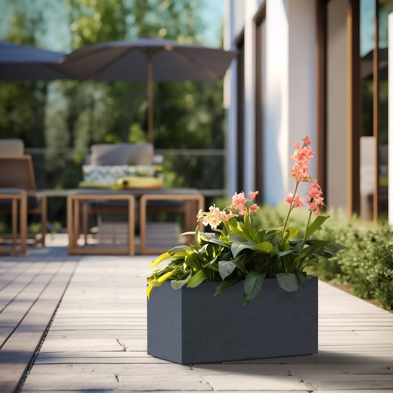 Tall Concrete Rectangle Plant Boxes / Large Indoor and Outdoor Flower Planters