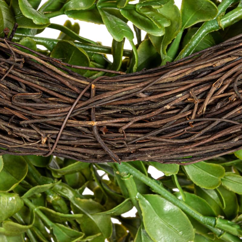 Faux Boxwood Wreath, 13 Inch Diameter