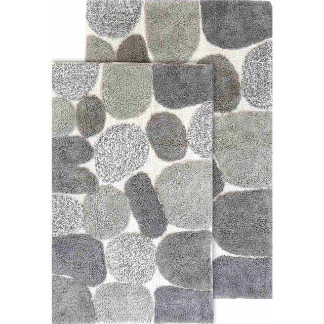 Chesapeake Pebbles 2pc Bath Rug Set - 21"x34" & 24"x40" - Grey