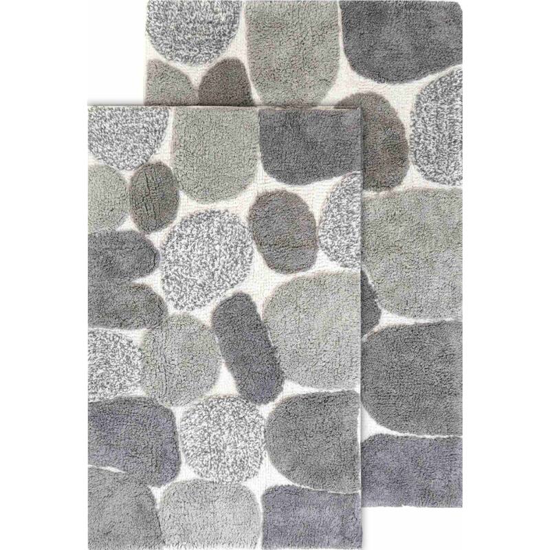 Chesapeake Pebbles 2pc Bath Rug Set - 21"x34" & 24"x40" - Grey
