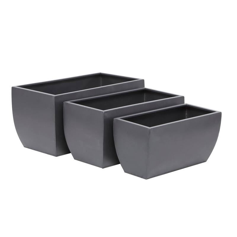 Metal Modern Planter (Set of 3) - S/3 20", 18", 16"W