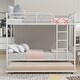 preview thumbnail 11 of 16, Contemporary Twin-Over-Twin Metal Bunk Bed With Trundle,Can be Divided into two beds,No Box Spring needed