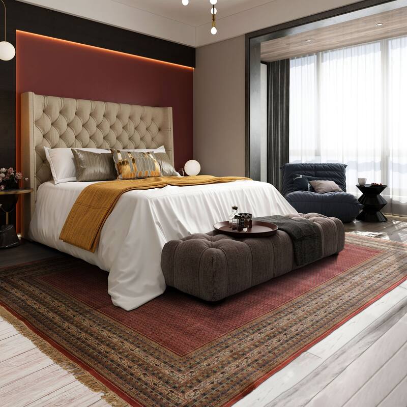 12x18'6'' Hand Knotted Wool Paisley Rust Traditional Rug - 12' x 18' 6'' - 12'  x 18' 6''