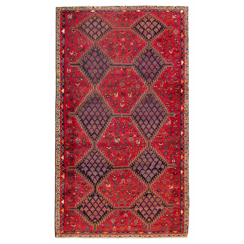 ECARPETGALLERY Hand-knotted Anadol Red Wool Rug - 5'7 x 9'10 - Red - 5'7 x 9'10