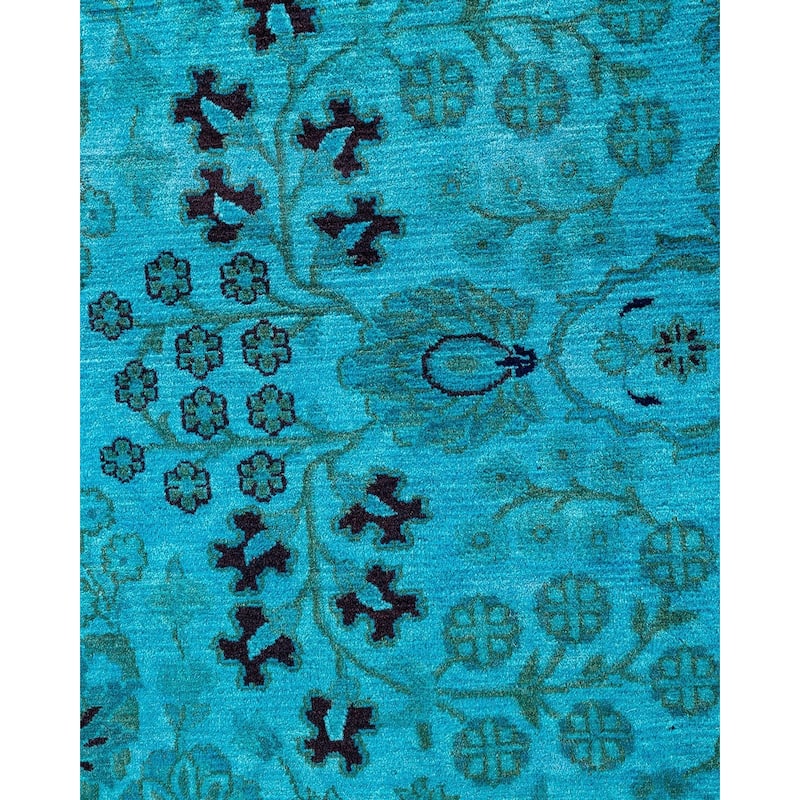 Overdyed, One-of-a-Kind Hand-Knotted Area Rug - Blue - 8' 1" x 10' 2"