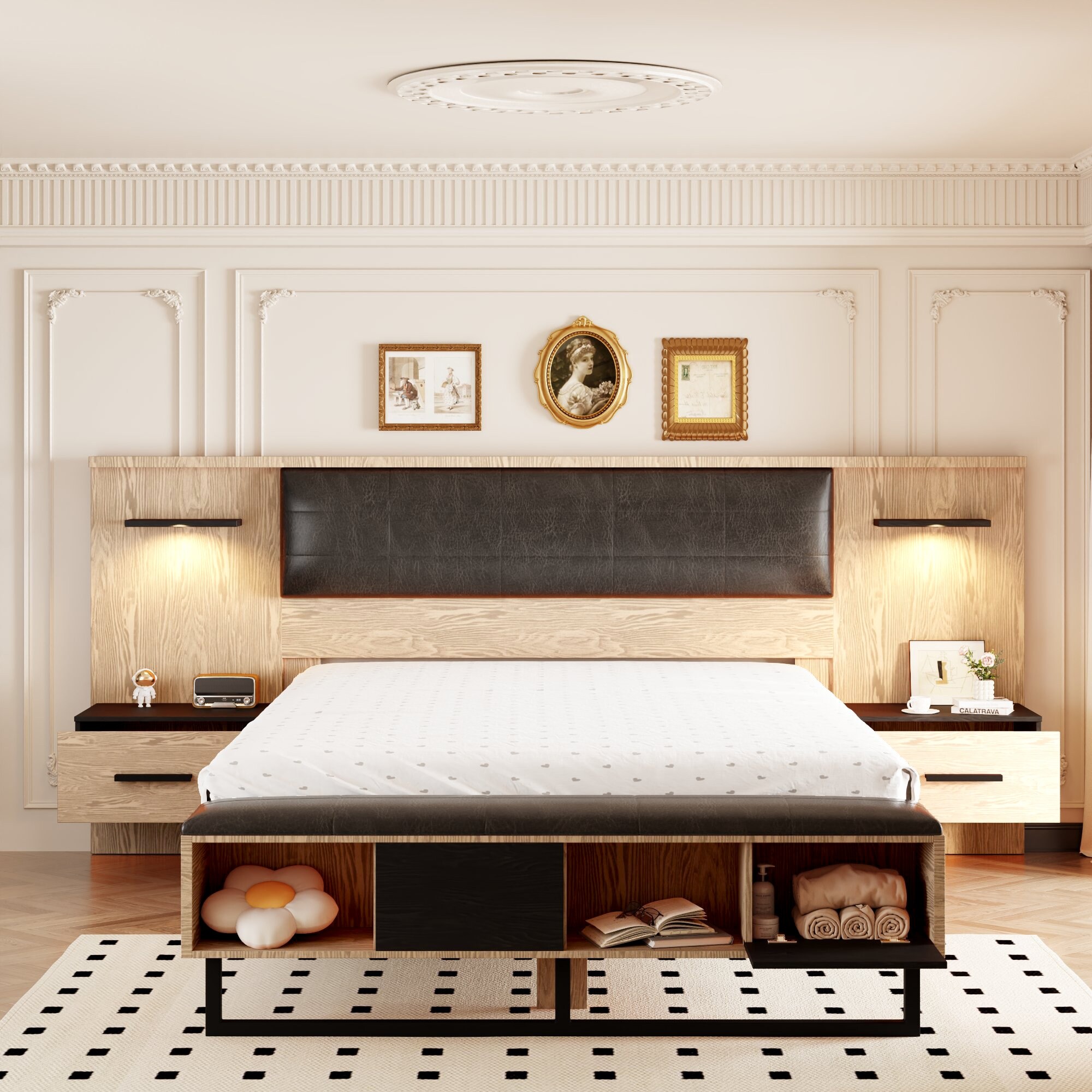 Headboard with integrated lighting hot sale