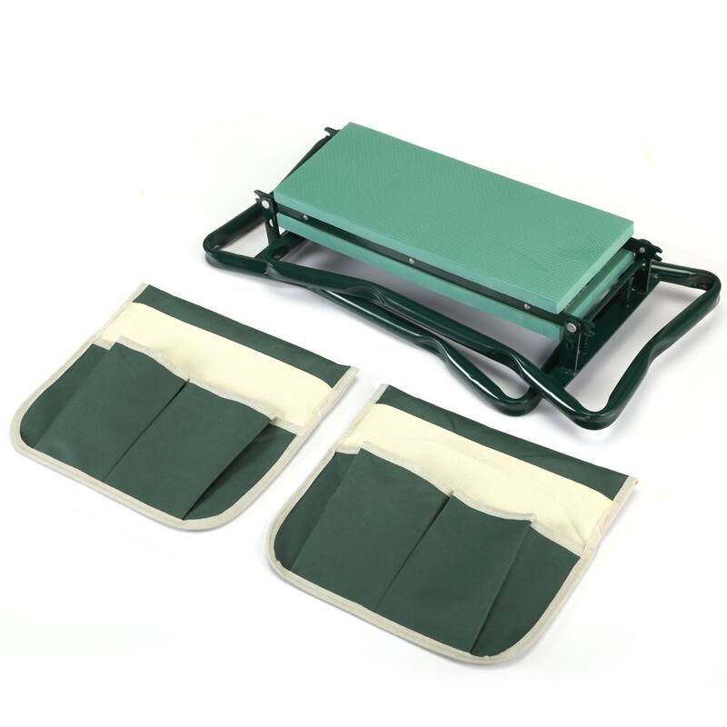 Outdoor 2-in-1 Garden Stool and Kneeler with Tool Bags