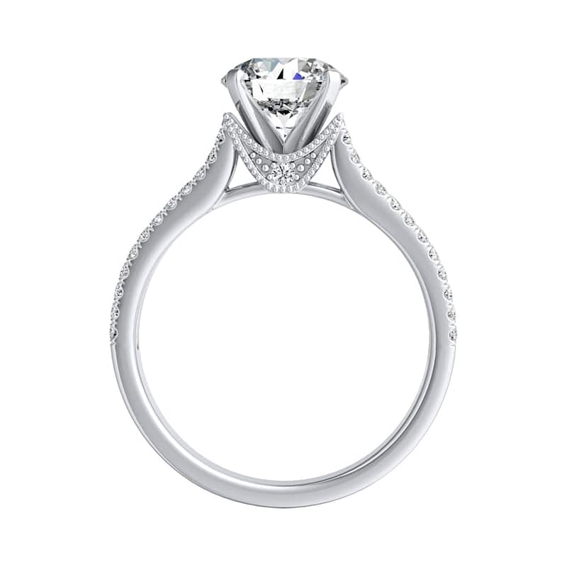 Auriya 14k Gold Vintage 1 1/2ct Moissanite and Diamond Engagement Ring 5/8ctw
