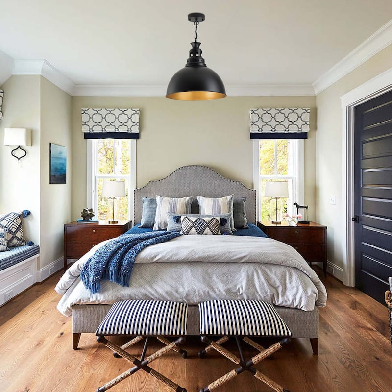 1-Light Industrial Pendant Light for Bedroom Dining Room Kitchen Island