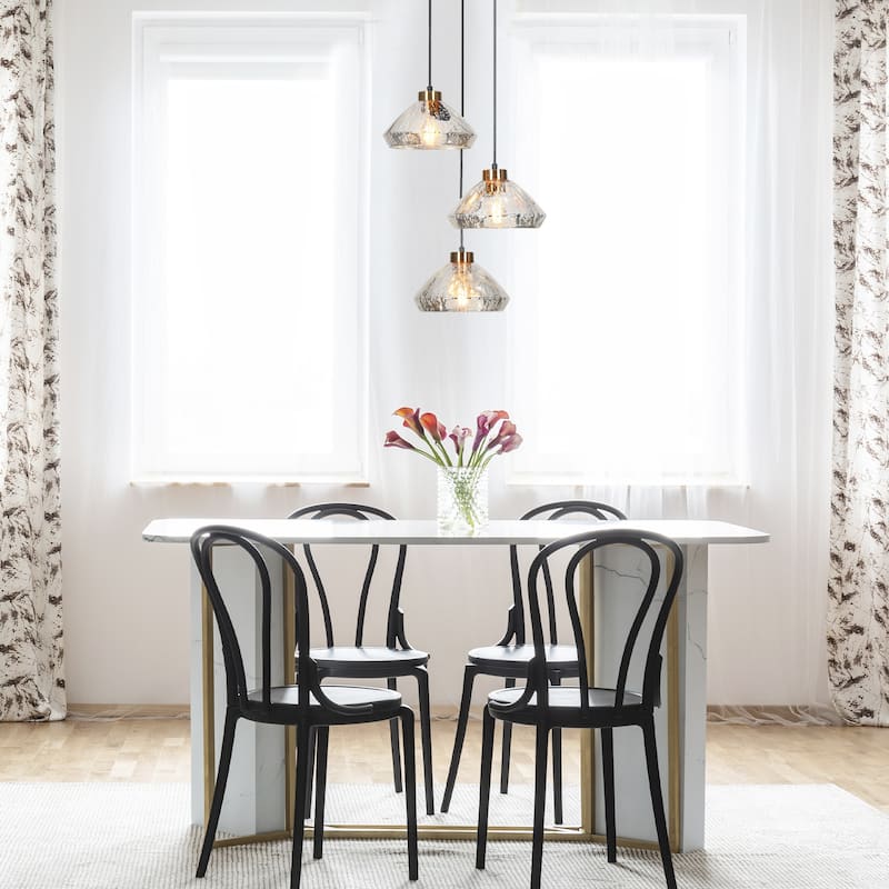 Flyn Modern 3-Light Cluster Pendant Light Glass Chandelier for Dining Room - D 17.7" x H 6.3"