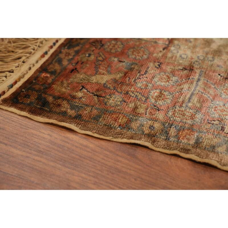 Hand Knotted Traditional Silk Yellow Animal Pictorial Area Rug - 5' 10'' X 4' 0''