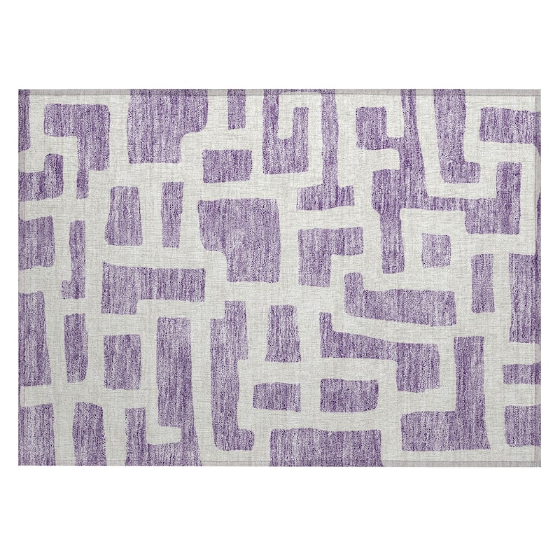 Machine Washable Indoor/ Outdoor Chantille Geo Contemporary Rug
