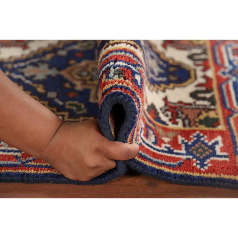 Navy Blue Heriz Serapi Accent Rug Hand-Knotted Wool Carpet - 2'0" x 3'0"